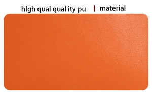 Gros plan sur le cuir PU orange de haute qualité montrant le grain fin et la texture