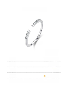 Detail of 925 sterling silver ring with dimensions and weight 0.9g information