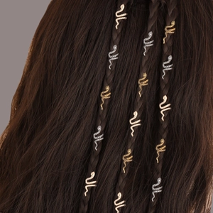 Snake Shape Braid Hair Clips Vintage Alloy Dreadlock Rings Spiral Hair Accessories For Women DIY Styling Jewelry Punk