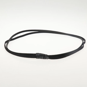 Detail of a knotted black suede cord for DIY handmade necklaces and braided accessories
