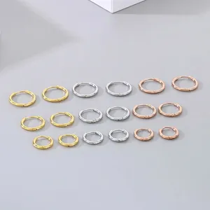 Stainless Steel Hoop Earrings 18K Gold Plated Minimalist Round Huggie Fashion Jewelry For Women Men