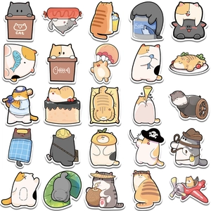 Set of 50 original cartoon cat stickers for luggage and guitar decoration