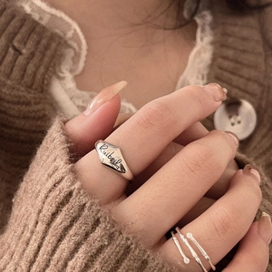 Exquisite S925 sterling silver irregular bamboo joint ring with Ruibeila engraving