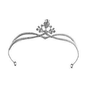 Sparkling silver bridal crown with crystal rhinestones for weddings and birthdays
