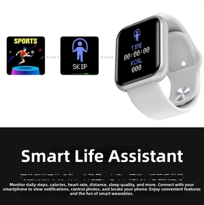 Close-up of smart fitness tracker showing heart rate and calorie monitoring UI