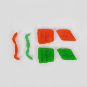 Rodajas de pimiento artificial de PVC en rojo y verde para decoración de cocina y modelos