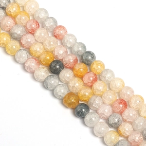 Macro shot of colorful cracked glass round beads for DIY jewelry and accessory design