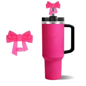 Silicone Straw Topper Bowknot Dust Proof Cap Reusable Straw Cover For Tumbler Decorative Drinking Accessory