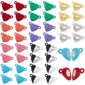 Colorful heart-shaped magnetic clasp set for jewelry making and couple bracelets