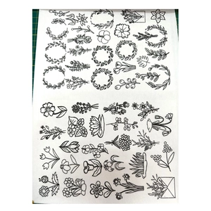 Water soluble embroidery stabilizer with bohemian floral patterns for DIY sewing projects