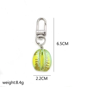 Mini fruit keychain dimensions showing 6.5cm length and 2.2cm width on white background