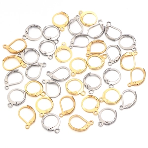Bulk gold and silver stainless steel ear hooks for DIY jewelry making accessories