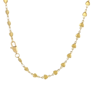 Collier minimaliste à chaîne en forme de cœur dorée pour femme en acier inoxydable