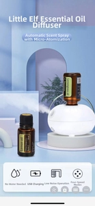 Waterless white essential oil diffuser with USB charging and lemongrass scent bottles