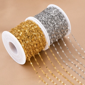 Gold and silver stainless steel figure-eight clover chains for DIY jewelry making