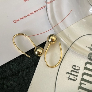 925 Sterling Silver Round Bead French Hook Earrings Minimalist Elegant Jewelry For Women