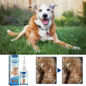 Dog wart remover 20ml treatment liquid showing effective before and after results
