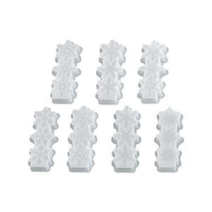 Set of 7 snowflake resin silicone molds for DIY winter candles and plaster crafts