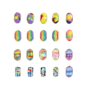 Kit de perles licorne DIY colorées en résine et cristal pour bijoux d'enfants