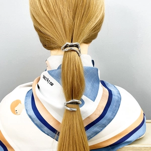 Liquid Metal Alloy Hair Hook U-Shaped Ponytail Clip Irregular Wave Minimalist Niche Cold Style Headwear For Women