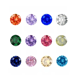 Detail showing twelve colors of synthetic birthstone crystals for stainless steel rings