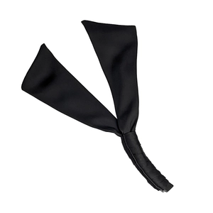 Elegante fermaglio per capelli a banana in raso nero con design antiscivolo verticale