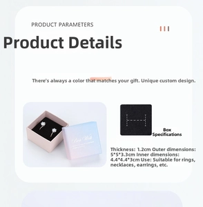 Detailed dimensions of 5x5x3.3cm jewelry gift box with sponge padding for rings
