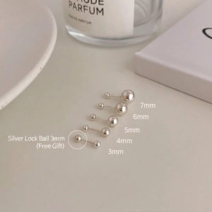 925 Sterling Silver Ball Stud Earrings Minimalist Screw Back Helix Piercing Polished Silver For Women Men