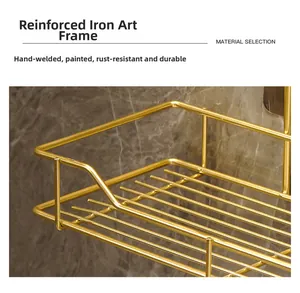 Macro shot of gold hand-welded iron frame with rust-proof coating and smooth finish