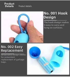 Pet waste bag dispenser with portable hook and detachable capsule design for outdoor use
