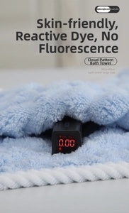 Detail of light blue microfiber towel showing plush texture and zero fluorescence test