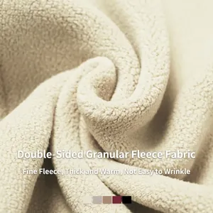 Thick warm polar fleece jacket for women in cream white with double-sided texture
