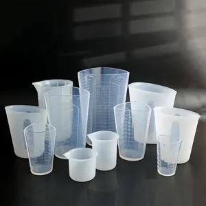Silicone Measuring Cup With Clear Scale Graduated Plastic Beaker For Baking Resin Craft DIY Flexible Pour Spout