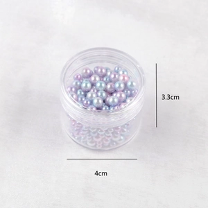 Mix di perle finte colorate da 3-5 mm in scatola rotonda per creazione gioielli DIY