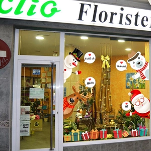 Détails d'autocollants de Noël pour fenêtre avec bonhomme de neige et cerf festif