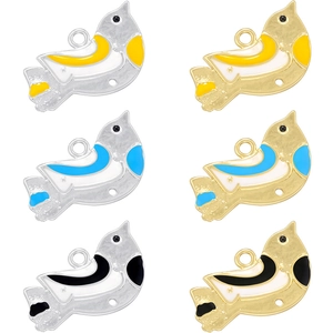 Cute Bird Swallow Pendant Copper Enamel Colorful Animal Charm For Women Girls Cartoon Jewelry Accessories DIY