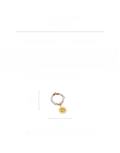 Detail view of ethnic sun pendant necklace showing 16.5cm length and woven cord textures
