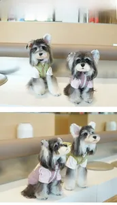 Détail du gilet matelassé pour animaux avec fermeture éclair et boucles en vert et rose