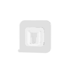 Transparent wall-mounted power strip holder with adhesive hook for easy cable management