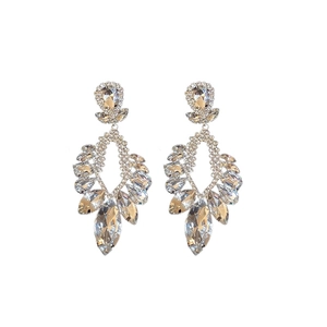 Boucles d'oreilles pendantes en argent serties de cristaux géométriques pour femmes