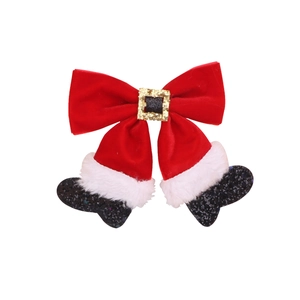 Weihnachts Schleife Haarklammer Weihnachtsmann Stiefel Samt Glitzer Pailletten Festliche Party Haarschmuck Für Kinder Frauen