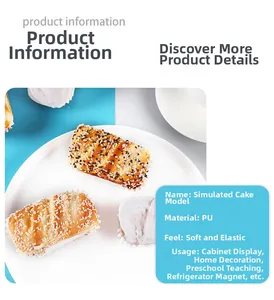 Makro-Detail des PU-Schaum-Brotmodells mit Sesamsamen auf einem weißen Teller