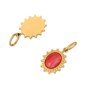 Detailansicht des Gold-Sonnenblumen-Geburtsstein-Anhängers mit Vorder- und Rückseite