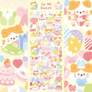 Detail of cute laser cat stickers for birthday party DIY scrapbooking decoration