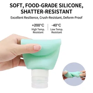 Durable 200ml soft food-grade silicone travel bottle for lotion and shampoo storage