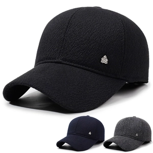 Men Winter Baseball Cap With Foldable Ear Protection Warm Fleece Lined Wool Blend Outdoor Adjustable Hat For Cold Weather