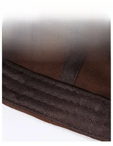 Detail of wide moisture-wicking sweatband inside a vintage distressed baseball cap