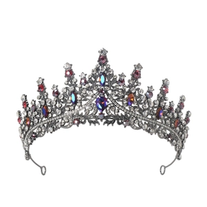 Girls Crown Tiara Alloy Rhinestone Baroque Princess Birthday Party Wedding Pageant Hair Accessories Elegant