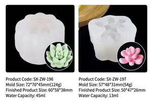 Détails macro des moules en silicone succulente 3D avec texture de pétales fins