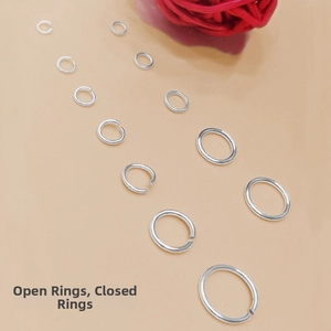 Multiple sizes of S925 sterling silver open and closed jump rings for jewelry making
